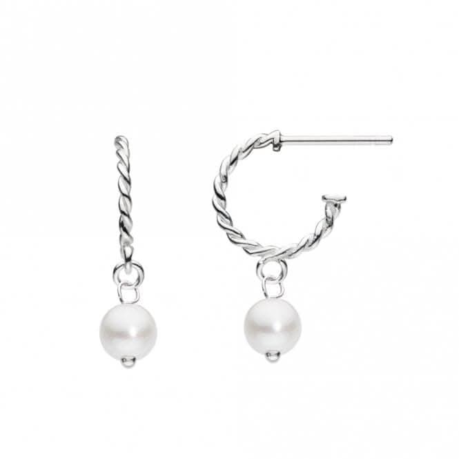 5mm Fresh Water Pearl Rope Circle 12mm Semi Hoop Earrings 57734FP
