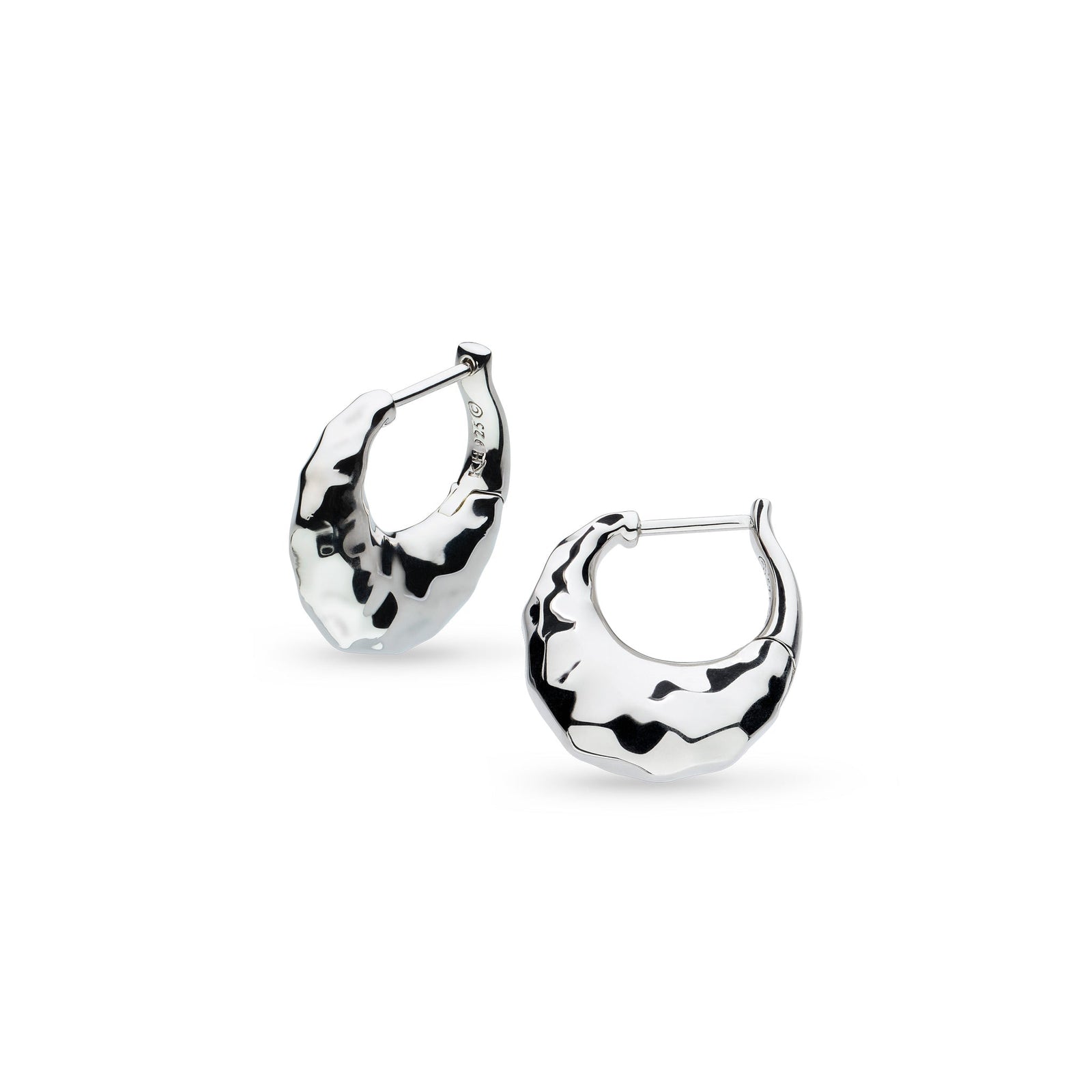 Kit Heath Mirage Reflect Rhodium Plated Hinged Hoop Earrings 61224RP