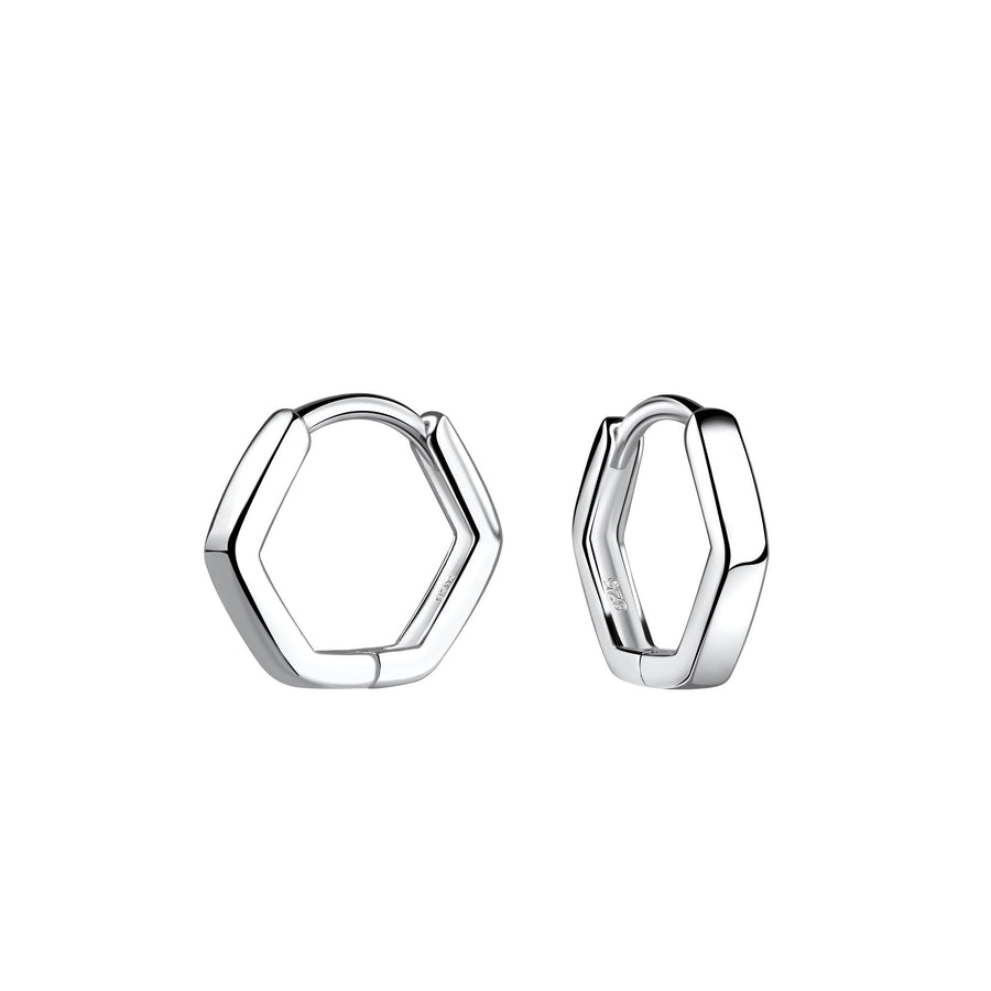 Dew Hexagon Hinged Hoop Earrings 63331HP