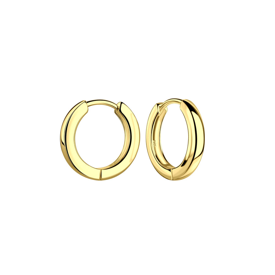 Dew Gold Plated 15mm Hinged Court Hoop Earrings 68895GD