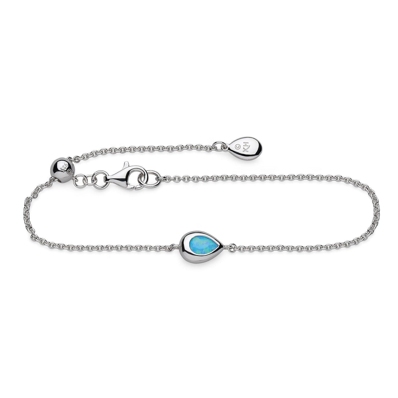 Kit Heath Coast Pebble Blue Blue Opal Rhodium Plated 7 Slider Bracelet 70190BSO