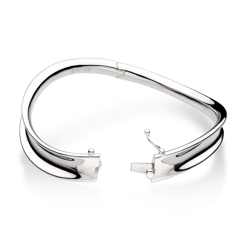 Kit Heath Serenity Rhodium Plated Hinged Bangle 71184RP