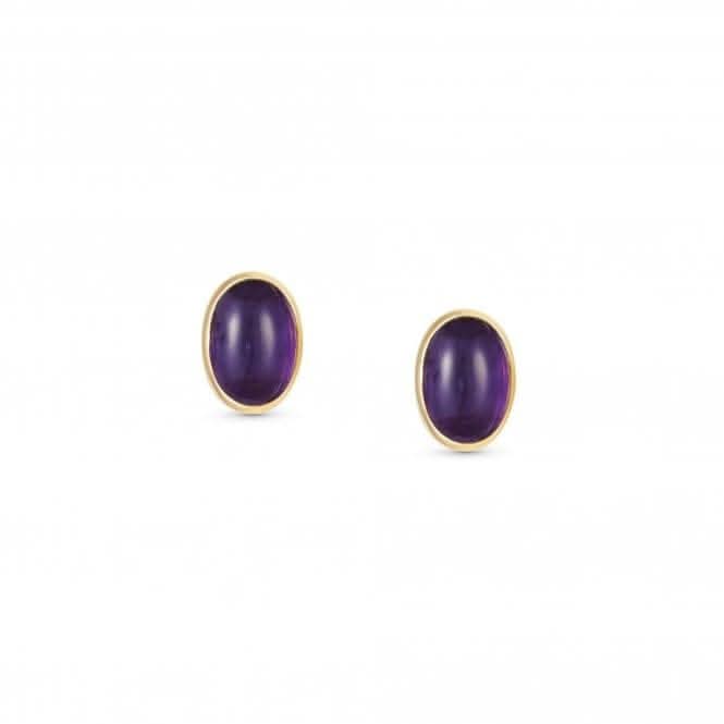 750 Gold Oval Stones Amethyst Earrings 027840/013