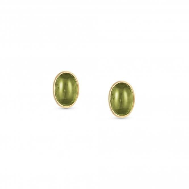 750 Gold Oval Stones Peridot Earrings 027840/016