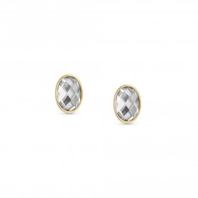 750 Gold Oval Zircons White Earrings 027841/010Nominations027841/010