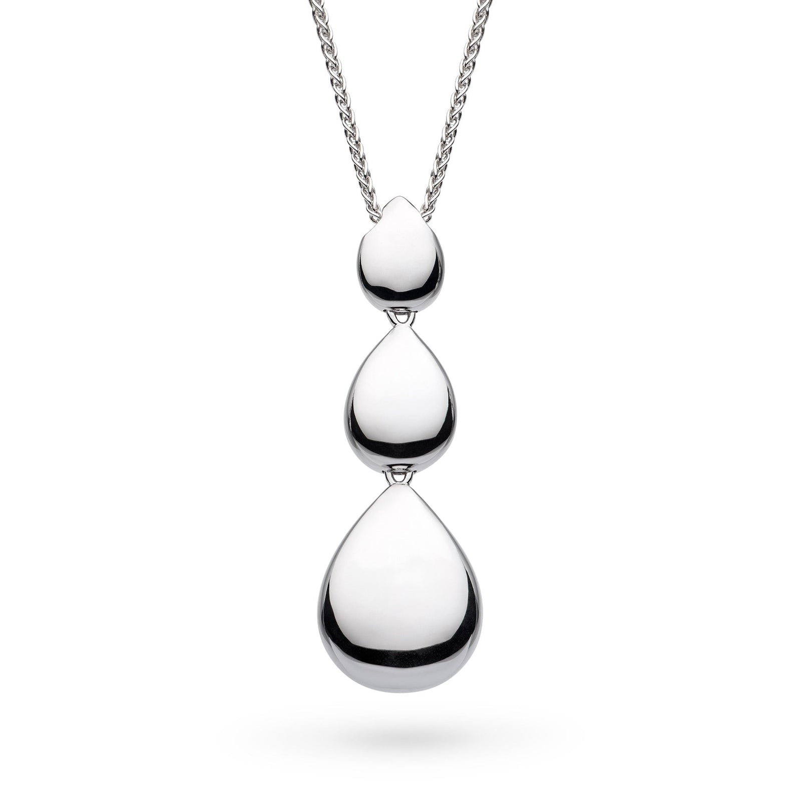 Kit Heath Coast Pebble Smooth Rhodium Plated Triple Grande 16-24? Slider Necklace 90153RP