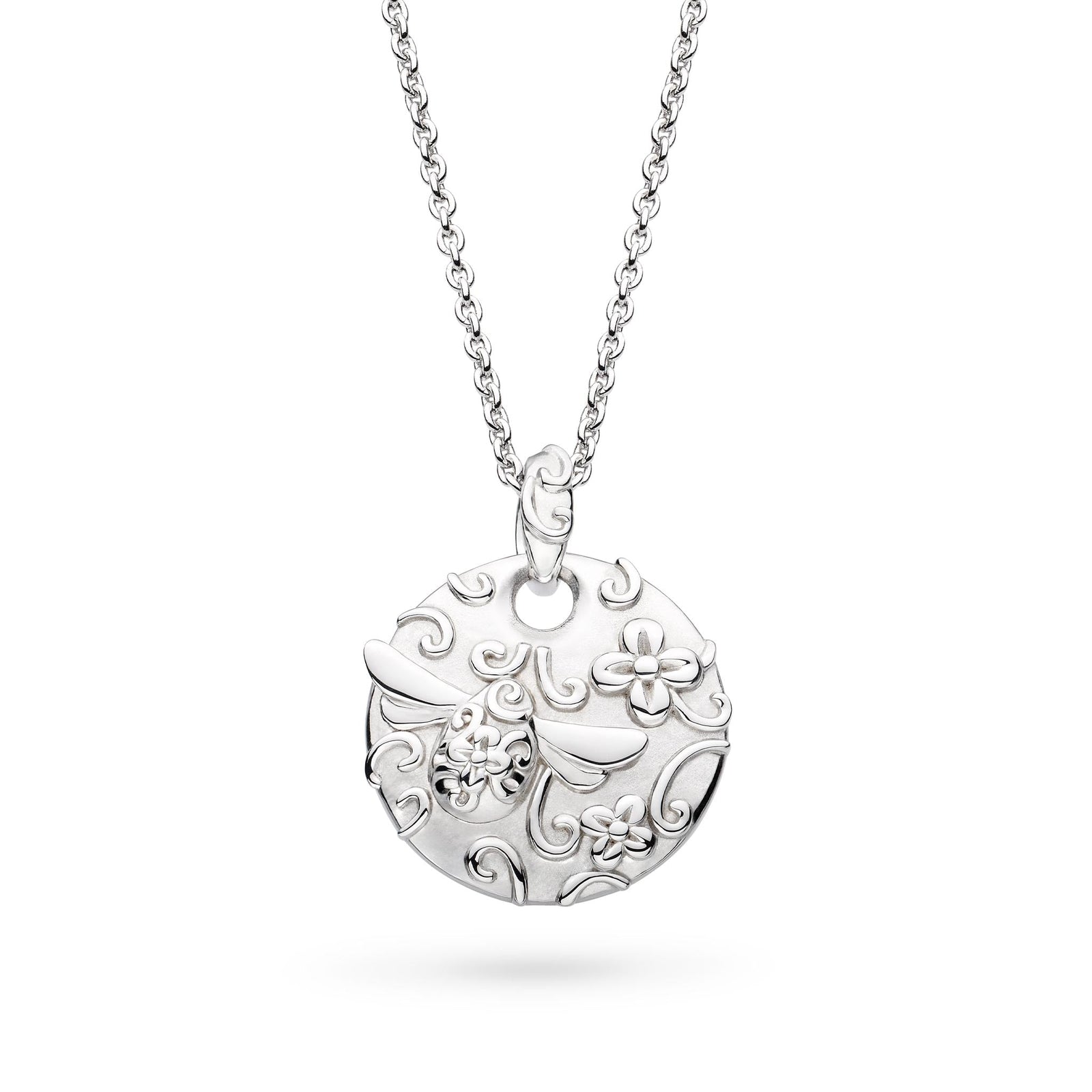 Kit Heath Blossom Flyte Honey Bee Rhodium Plated Disc 18" Necklace 90331RP