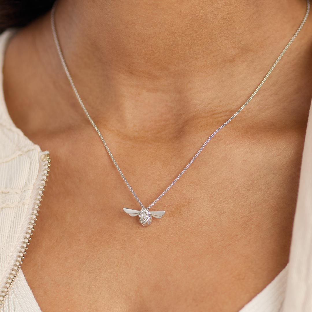 Kit Heath Blossom Flyte Honey Bee Rhodium Plated Midi 18 Necklace 90338RP