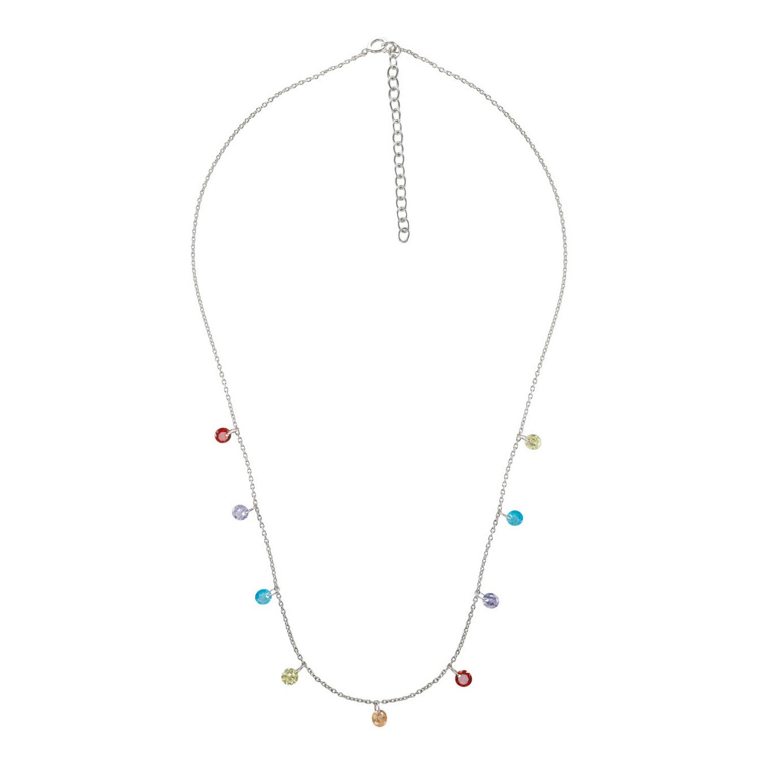 Dew Multi CZ Charm 18 Inch Necklace 95130MCZ | Acotis – Acotis