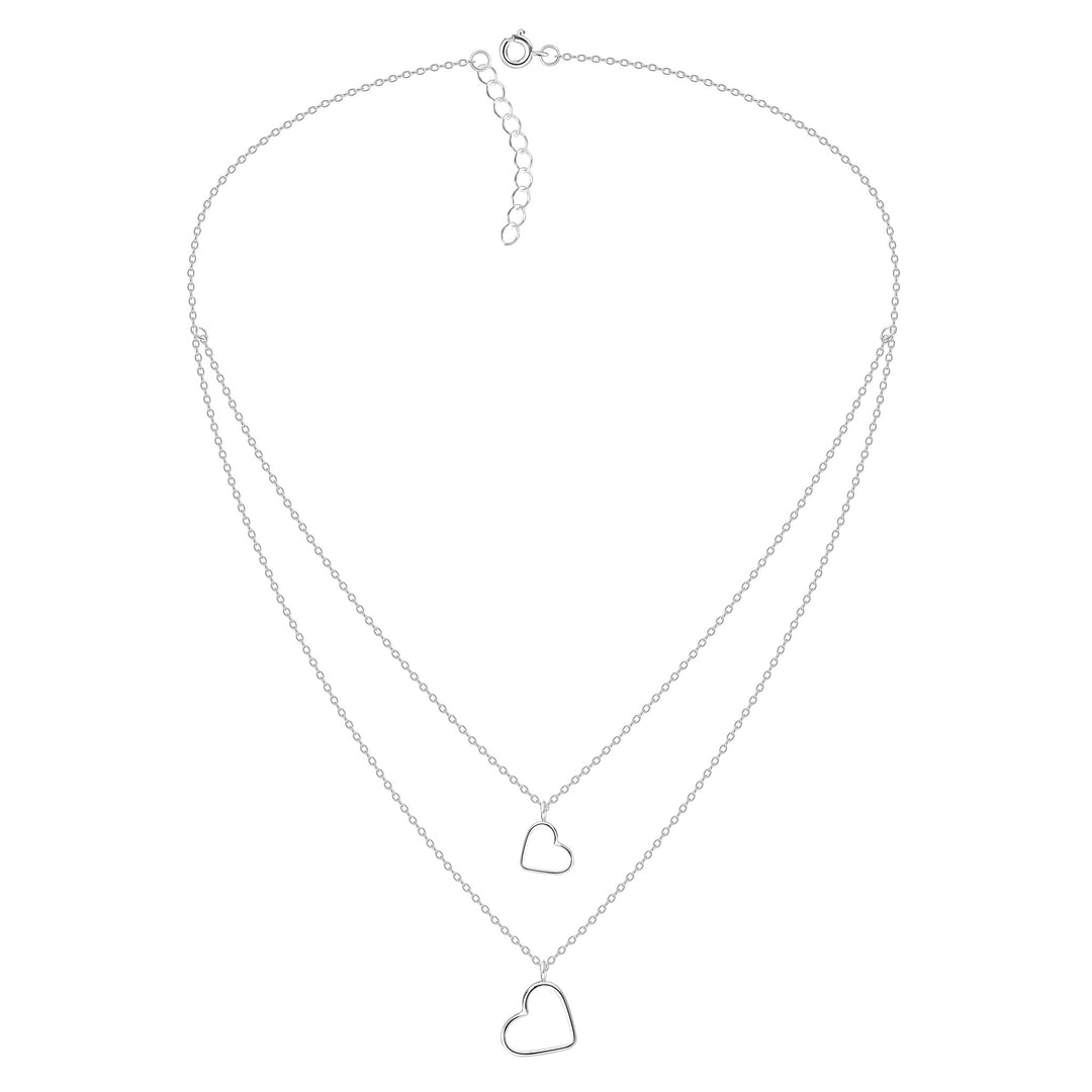 Dew Layered Double Heart 18" Necklace 97015HP