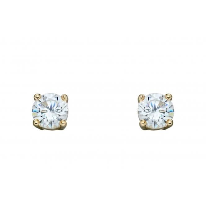 9ct April Cubic Zirconia 4mm Stud Earrings GE2329