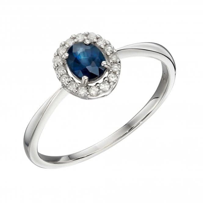 9ct Cluster Sapphire White Gold Ring