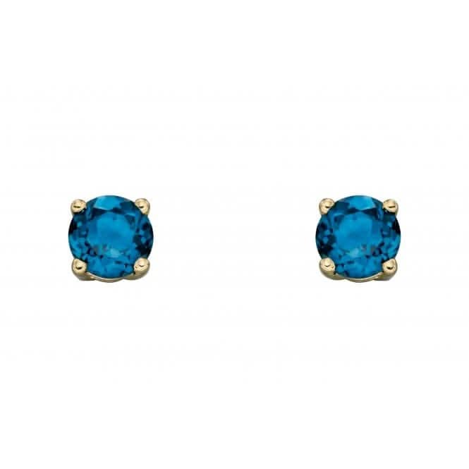 9ct December London Blue Topaz 4mm Stud Earrings GE2337