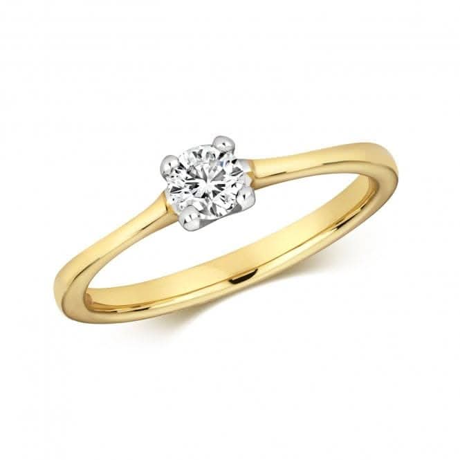 Diamond Jewellery 9k Gold Diamond Ring with 0.35CT Solitaire Setting RD611