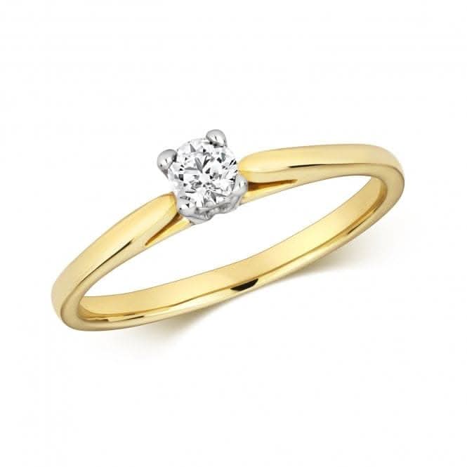 Diamond Jewellery 9ct Diamond 4 Claw Solitaire Gold Ring RD613