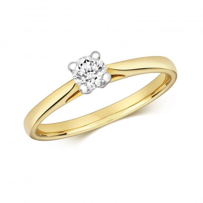 Diamond Jewellery 9k Gold 0.35CT Diamond Solitaire Ring RD615