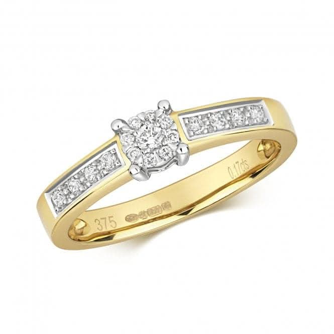 Diamond Jewellery 9k White Gold Ring with 0.16CT RD117