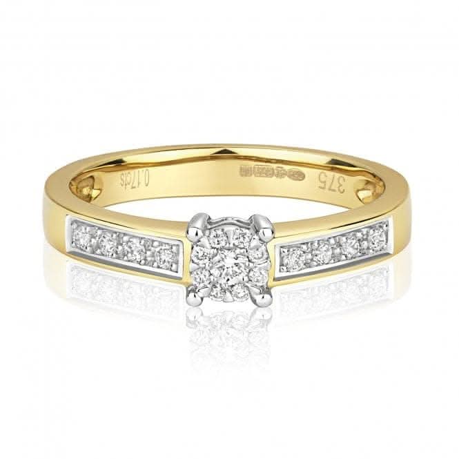 Diamond Jewellery 9k White Gold Ring with 0.16CT RD117
