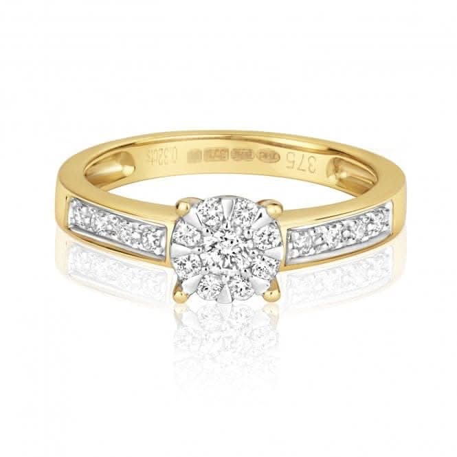 Diamond Jewellery 9ct White Gold Diamond Ring with Set Shoulders RD119
