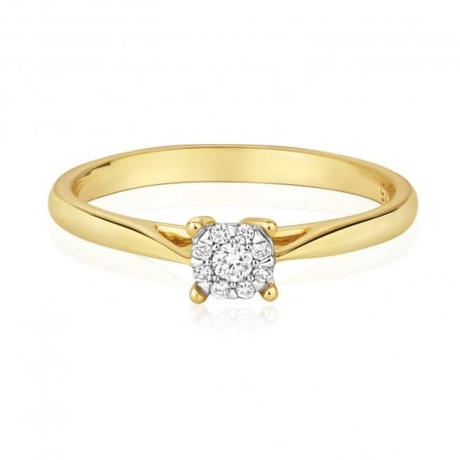Diamond Jewellery 9ct White Gold Ring with 0.08CT Diamond Brilliance - RD123
