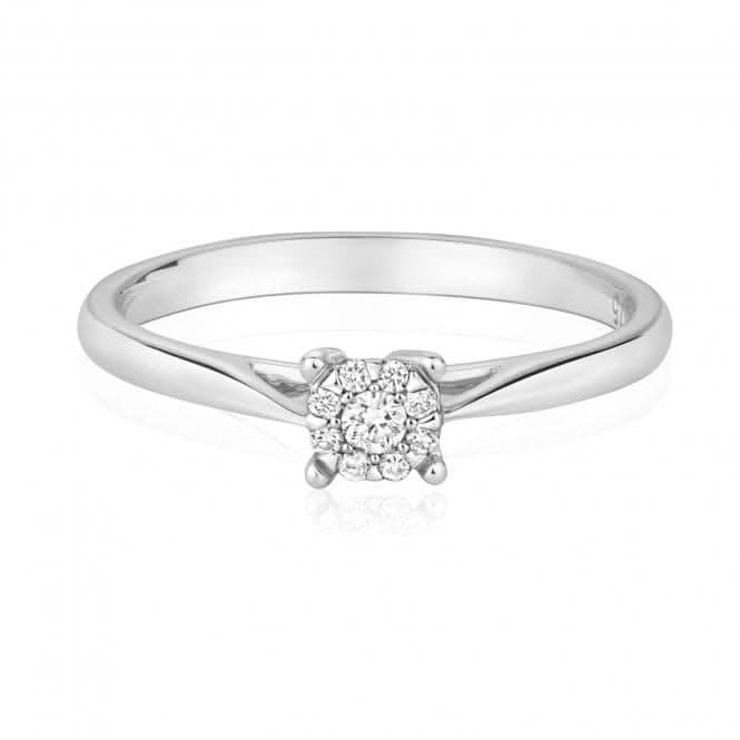 Diamond Jewellery 9k White Gold Ring RD123W