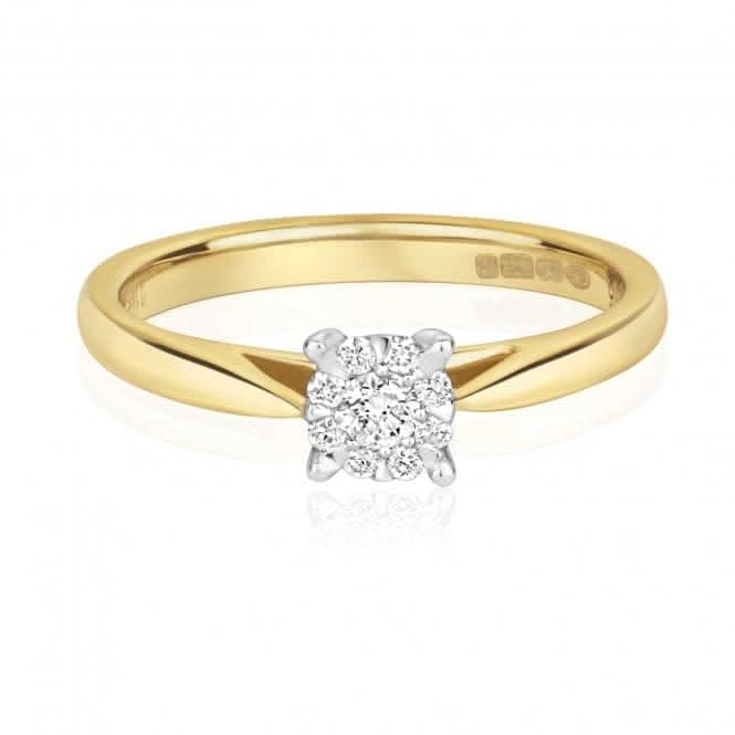 Diamond Jewellery 9k White Gold Ring with 0.13CT RD124