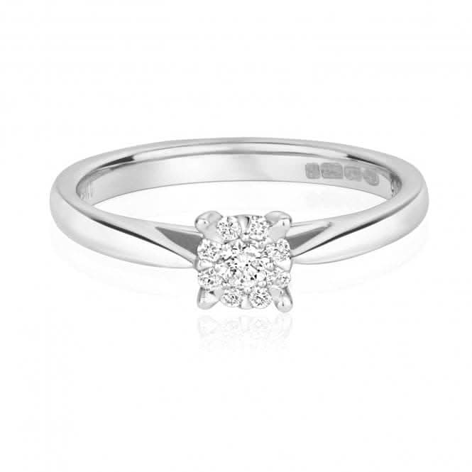 Diamond Jewellery 9k White Gold Ring with 0.13 Carats Diamonds RD124W