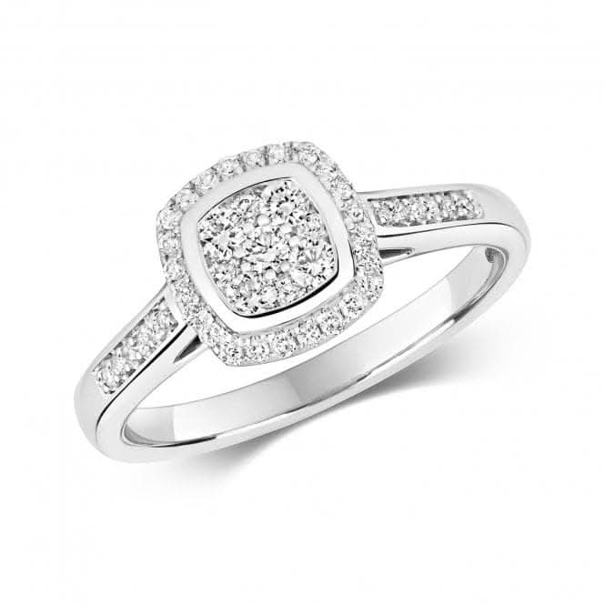 Diamond Jewellery 9ct White Gold Diamond Cluster Ring RD641W