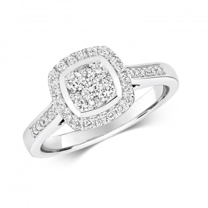 Diamond Jewellery 9ct Cluster White Gold Ring RD649W
