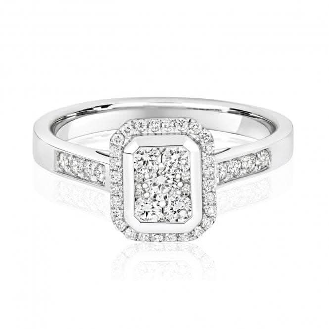Diamond Jewellery 9ct Cluster Emerald Ring RD652W