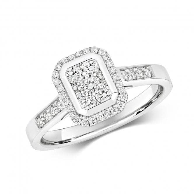Diamond Jewellery 9ct Cluster Emerald Ring RD652W