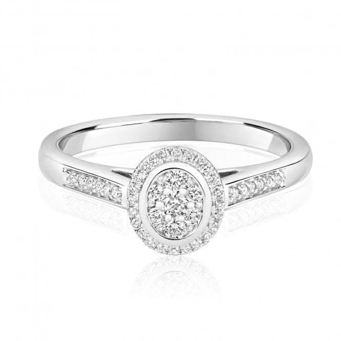 Diamond Jewellery 9CT Cluster Oval White Gold Ring RD642W