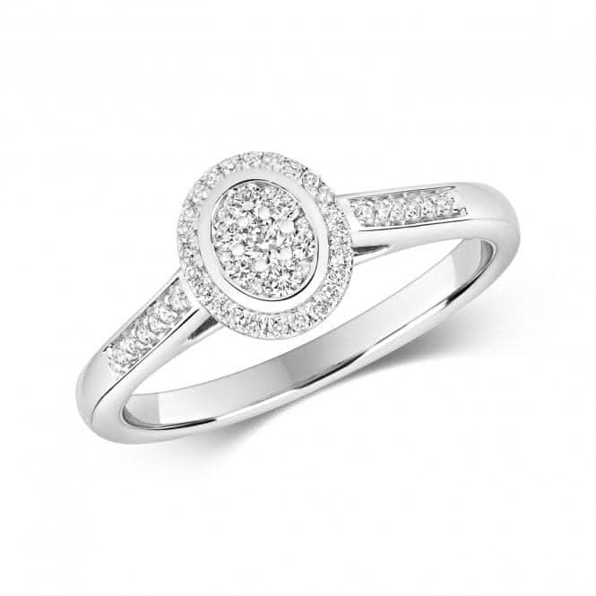 Diamond Jewellery 9CT Cluster Oval White Gold Ring RD642W