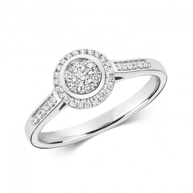 Diamond Jewellery 9ct White Gold Diamond Cluster Ring RD656W