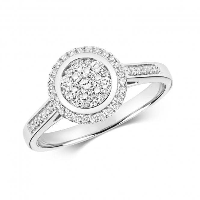 Diamond Jewellery 9ct White Gold Diamond Cluster Ring RD658W