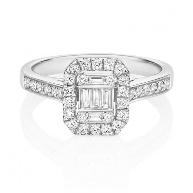 Diamond Jewellery 9ct Cluster White Gold Ring RD838W