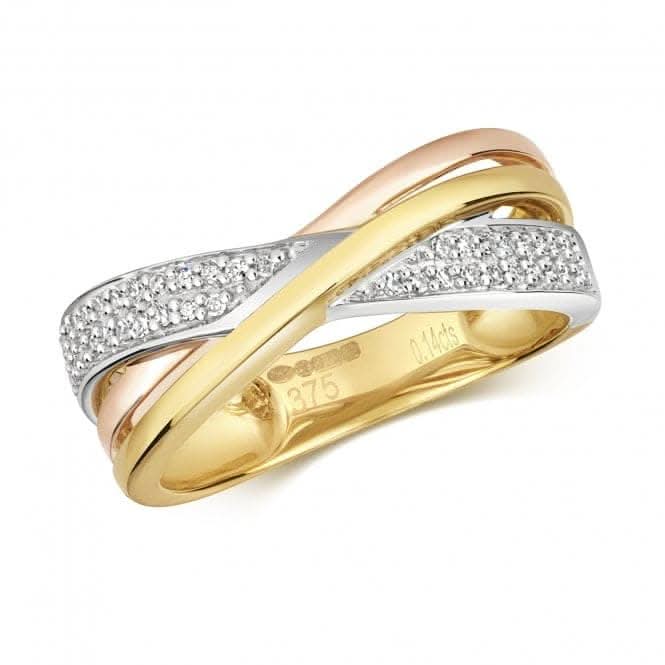9ct Diamond Crossover 2 Col White Gold,Gold,Rose Gold Rings RD382Diamond JewelleryRD382/J