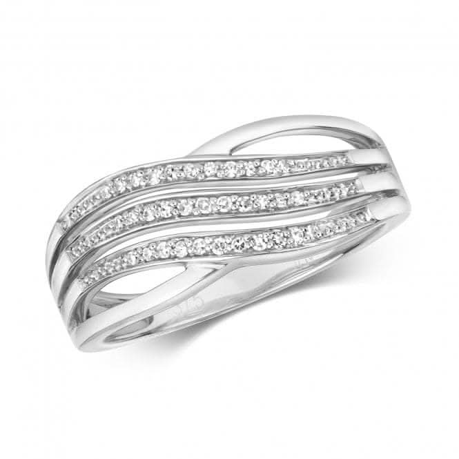 9ct Diamond Crossover White Gold Rings RD385WDiamond JewelleryRD385W/J