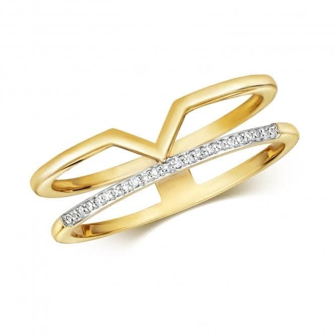 Diamond Jewellery 9ct Yellow Gold Diamond Ring RD805
