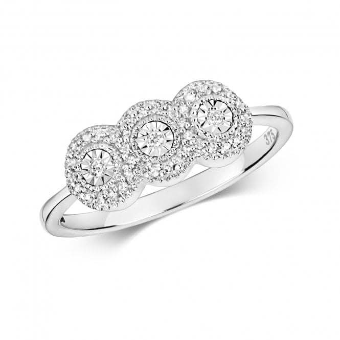 9ct Diamond Illusion Cluster White Gold Rings RD598WDiamond JewelleryRD598W/J