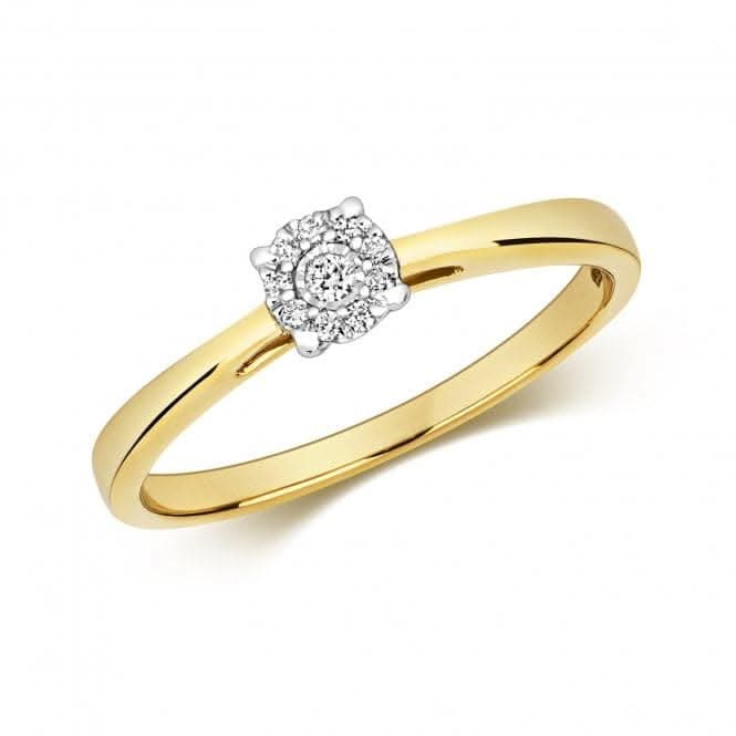 Diamond Jewellery 9ct Illusion Solitaire Gold Rings RD687