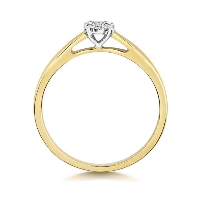 Diamond Jewellery 9ct Illusion Solitaire Gold Rings RD687