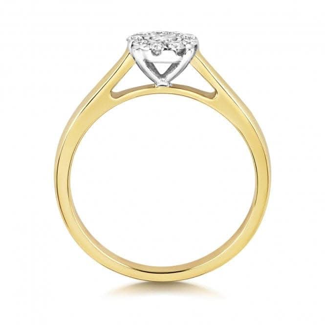 Diamond Jewellery 9ct Illusion Solitaire Gold Rings RD690