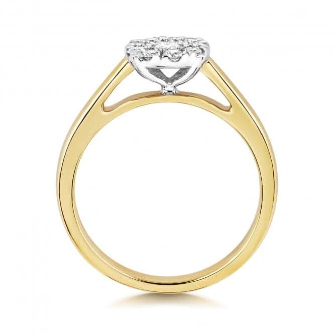 Diamond Jewellery 9ct Illusion Solitaire Gold Rings RD691