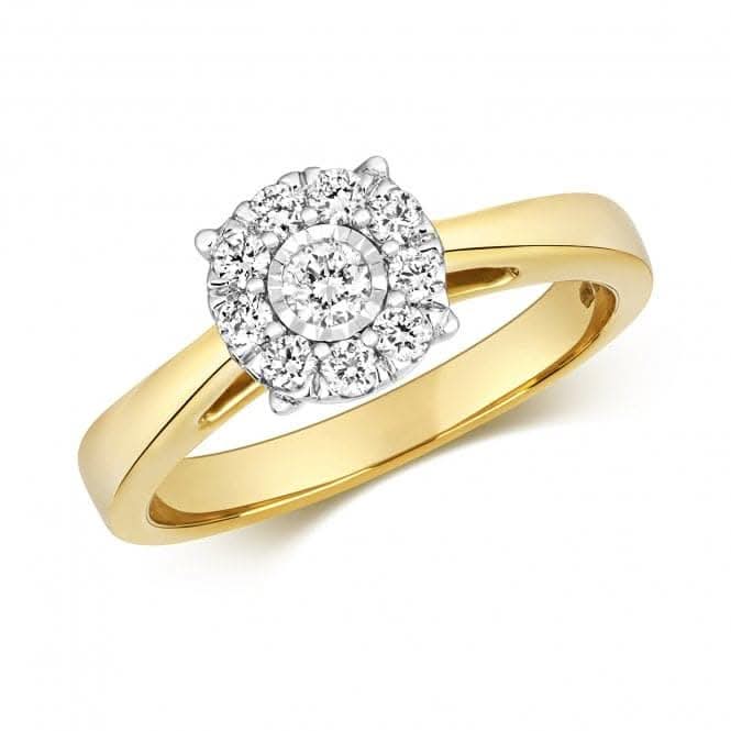 Diamond Jewellery 9ct Illusion Solitaire Gold Rings RD691