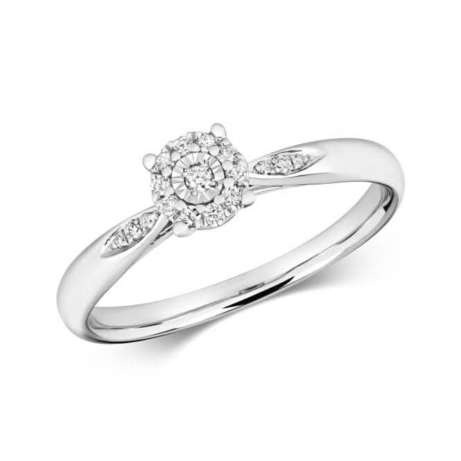 Diamond Jewellery 9ct Illusion Solitaire White Gold Rings RD665W