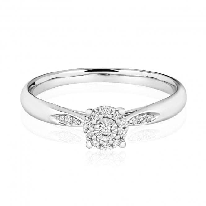 Diamond Jewellery 9ct Illusion Solitaire White Gold Rings RD665W