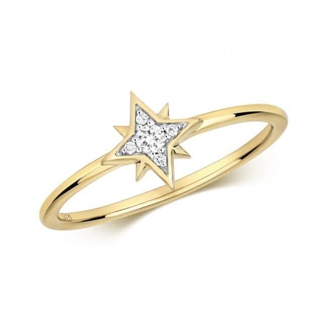 Diamond Jewellery 9CT Gold Northern Star Pendant with 0.05CT RD822