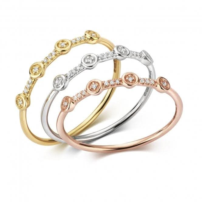 Diamond Jewellery 9ct Set Of 3 White Gold,Gold,Rose Gold  RD815
