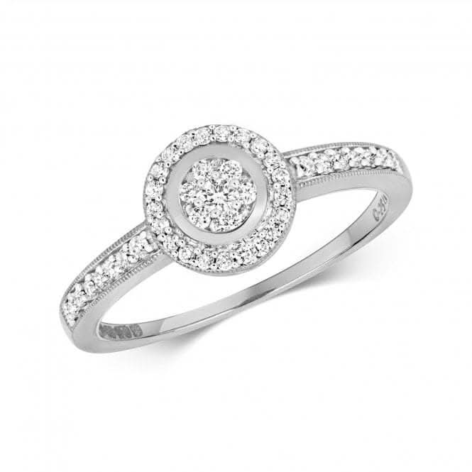 9ct Diamond Set Shoulders & Around White Gold Rings RD525WDiamond JewelleryRD525W/J
